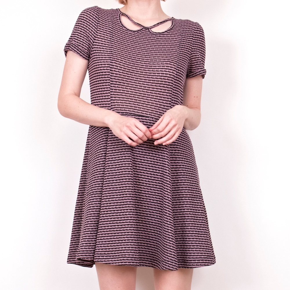 Free People Beach striped pink skater dress - Picture 3 of 5